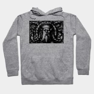 Green Man Renaissance Engraving Black Hoodie